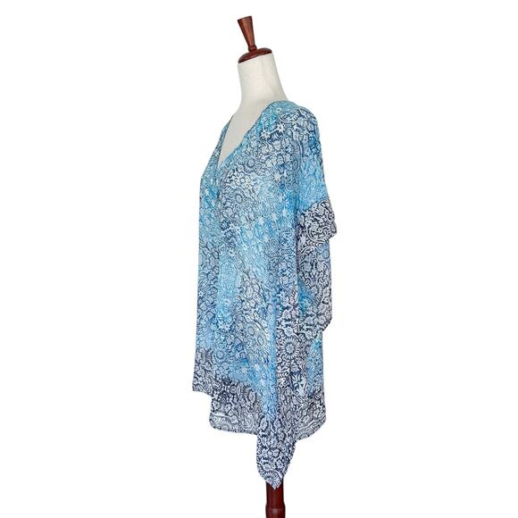Tommy Bahama Women's Sheer Swim Coverup Blue Size Small‎ Tropical Vacation - Picture 4 of 9